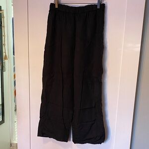 J. Crew Black 100% Linen Wide Leg Pants
